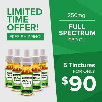 LIMITED TIME OFFER: Five 250mg 15ml Full Spectrum CBD Tinctures