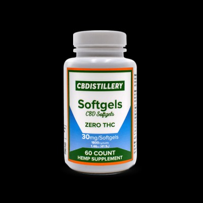 30mg CBD Isolate Infused Softgels -THC FREE, 60 Count